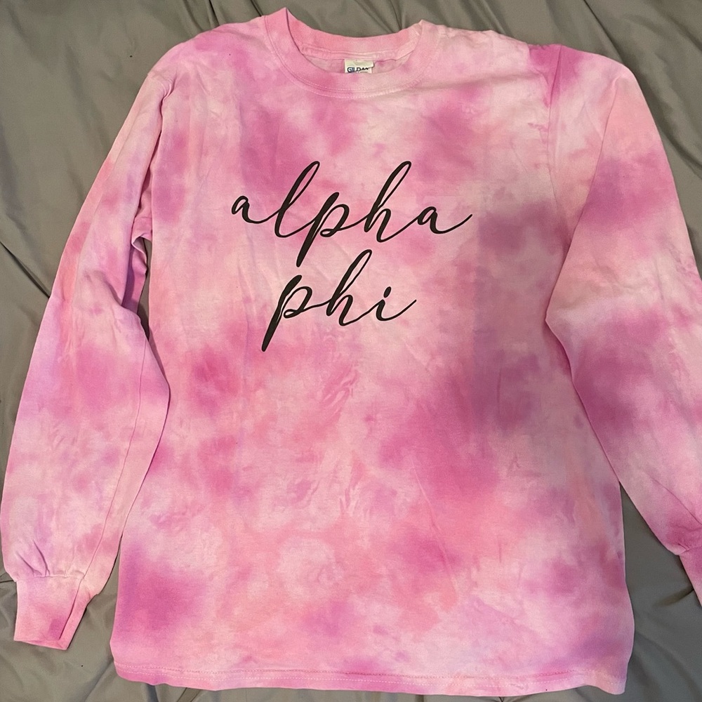 Alpha Phi tie dye pink long sleeve